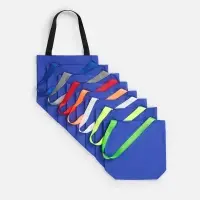 Шопер B5, синий с широкими белыми ручками