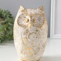 Сувенир полистоун "Филин. Золотые круги" 10х10х15,5 см