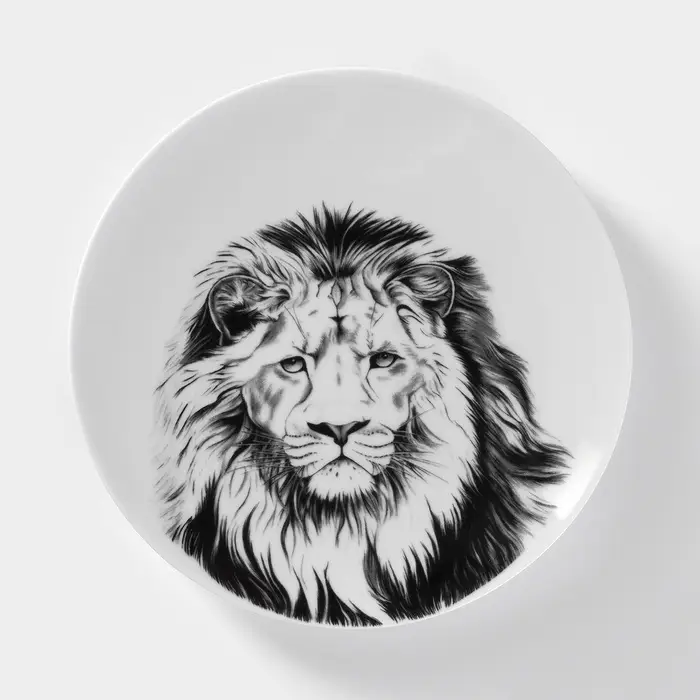 Тарелка Добрушский завод &laquo;Лев&raquo;, d=20 см, фарфор, белая