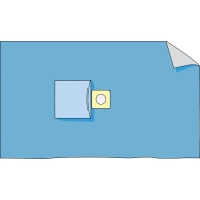 Простыня стерил. с круг.отверст. лип.край 90х75, спанб. лам., пл.40 Гекса