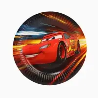 Тарелка одноразовая 18 см, набор 10 шт, Машинки
