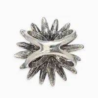 Кольцо для платка "Цветок Астра", цвет белый в чернёном серебре Кольцо для платка "Цветок Астра", цвет белый в чернёном серебре