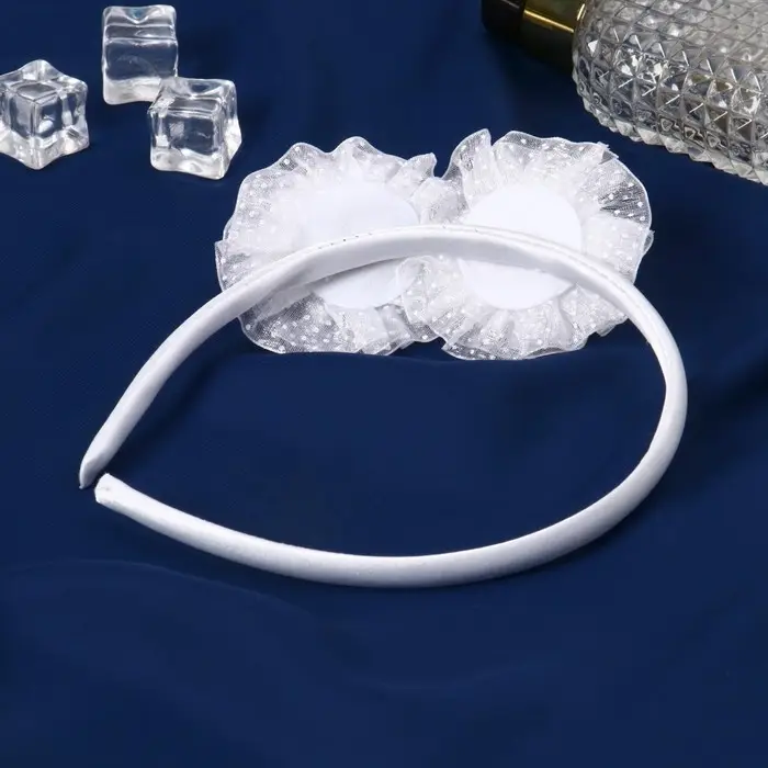 Ободок для волос «Николь», звёзды, 1 см, белый Ободок для волос «Николь», звёзды, 1 см, белый