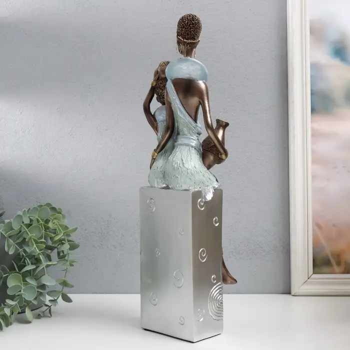 Фигурка полистоун &laquo;Африка. Мать и ребёнок&raquo;, серебро 11.5&times;12&times;41 см