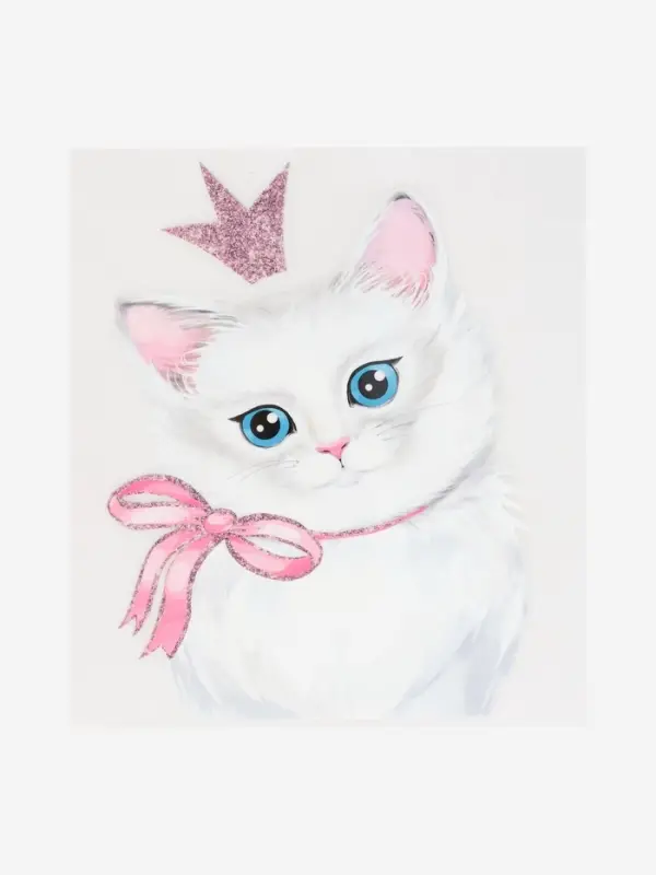 Термонаклейка с блёстками &laquo;Кошка принцесса&raquo;, 15&times;20 см