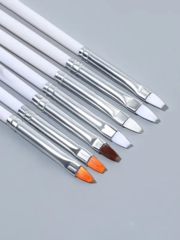 Набор кистей для наращивания и дизайна ногтей, 15 шт., белый