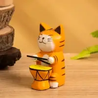 Сувенир «Кот барабанщик», 3.5×5.5×8 см, дерево, МИКС