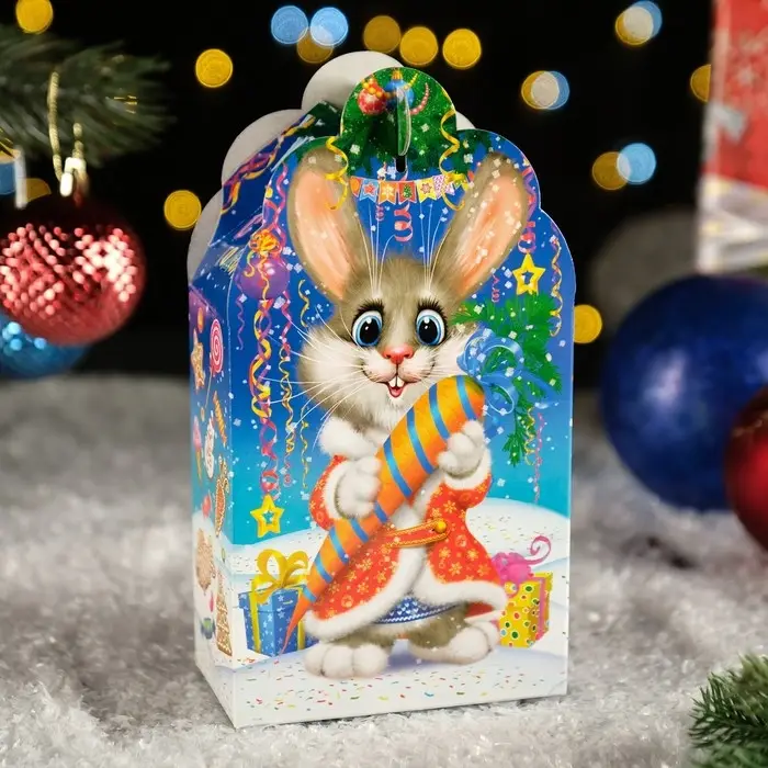 Подарочная коробка "Заяц - Кот" неон, 11×5.8×20.5 см