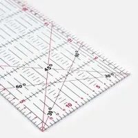 Линейка для квилтинга и пэчворка, 30.5&times;15 см, s=0.5 мм, прозрачная