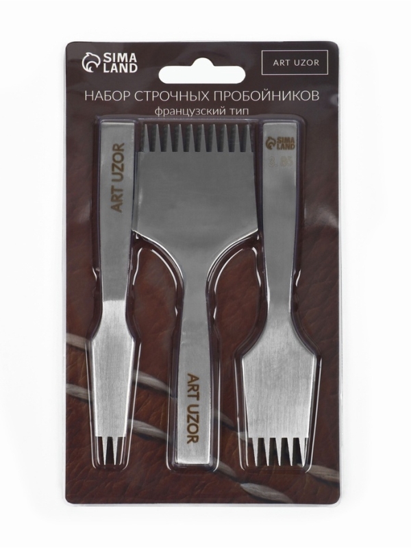 Набор пробойников строчных француз шов для кожи(3шт цена за наб)шаг 3,85мм сталь АУ Набор пробойников строчных француз шов для кожи(3шт цена за наб)шаг 3,85мм сталь АУ