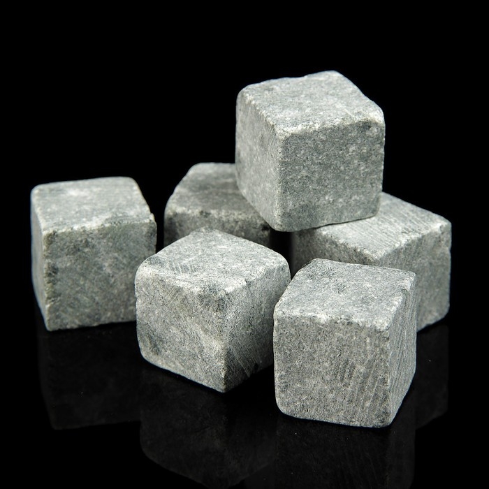 Камни для виски в мешочке Камни для виски в мешочке "100% мужик", натуральный стеатит, 6 шт