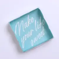 Коробка для печенья, кондитерская упаковка с пластиковой крышкой, Make your life sweet, 10.5 х 10.5 х 3 см