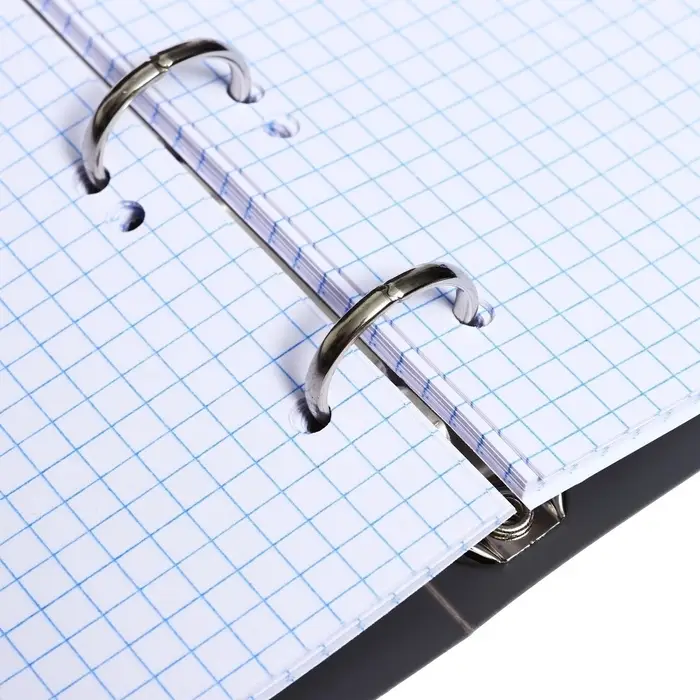 Тетрадь на кольцах Calligrata A5, 80 листов, в клетку, пластиковая обложка, блок офсет, серая