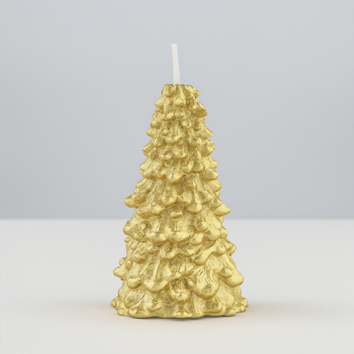 Свеча новогодняя "Ёлка" 10х5см, золото