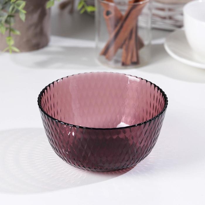 Салатник стеклянный «Идиллия», 350 мл, d=12 см, цвет лилак Салатник стеклянный «Идиллия», 350 мл, d=12 см, цвет лилак