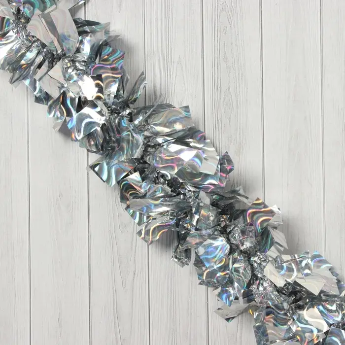 Мишура новогодняя «Зимнее волшебство. Праздничные блики», d-9 см, 200 см, серебро