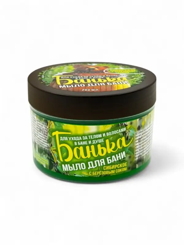 Мыло для бани густое «Банька» сибирское с березовым соком, 250 мл Мыло для бани густое «Банька» сибирское с березовым соком, 250 мл