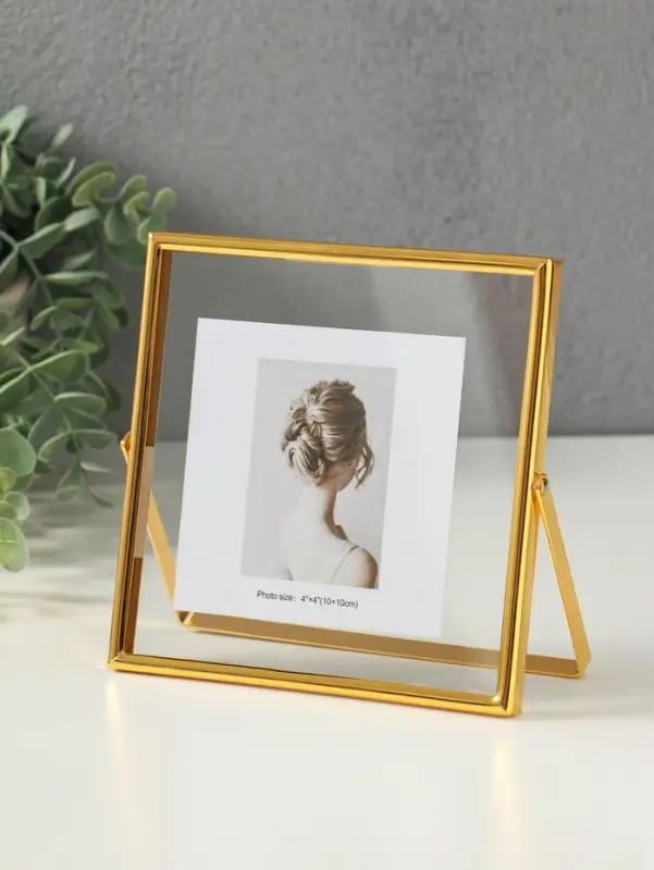 Фоторамка металл на 1 фото 15х15 см Фоторамка металл на 1 фото 15х15 см "Лофт" золото гальваника 1,2х15,5х15,5 см