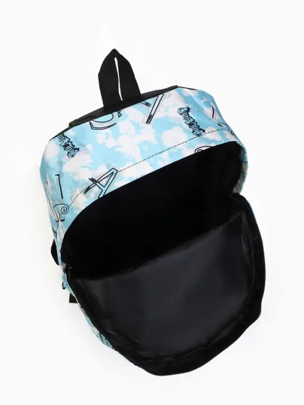 Рюкзак школьный на молнии, 3 наружных кармана, 30&times;13&times;42 см, голубой