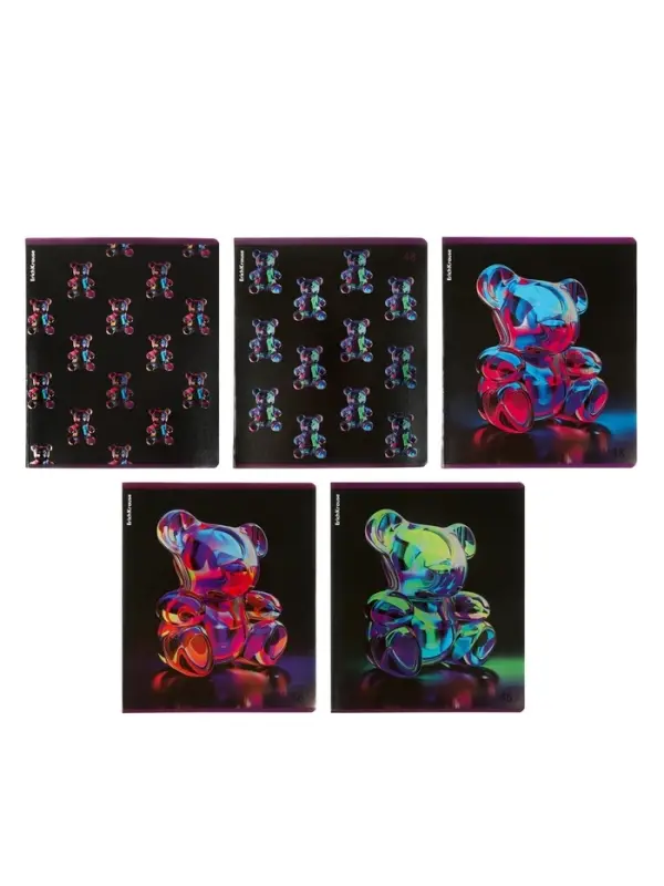 Тетрадь 48 листов в клетку, ErichKrause Jelly Bear, 60 г/м&sup2;, обложка мелованный картон, блок офсет