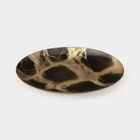 Тарелка подстановочная Magistro Brown Marble, d=33 см, стекло, коричневая