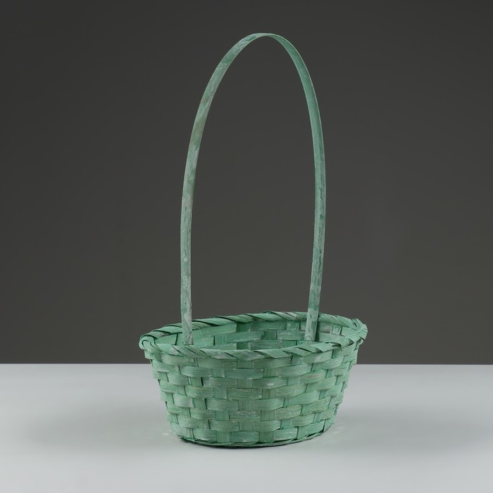 Набор корзин плетеных, 22х18х10/34 см, 24х19х10/36 см, 27х21х10/38 см, 3 шт, зелёные, бамбук 1029629 Набор корзин плетеных, 22х18х10/34 см, 24х19х10/36 см, 27х21х10/38 см, 3 шт, зелёные, бамбук 1029629