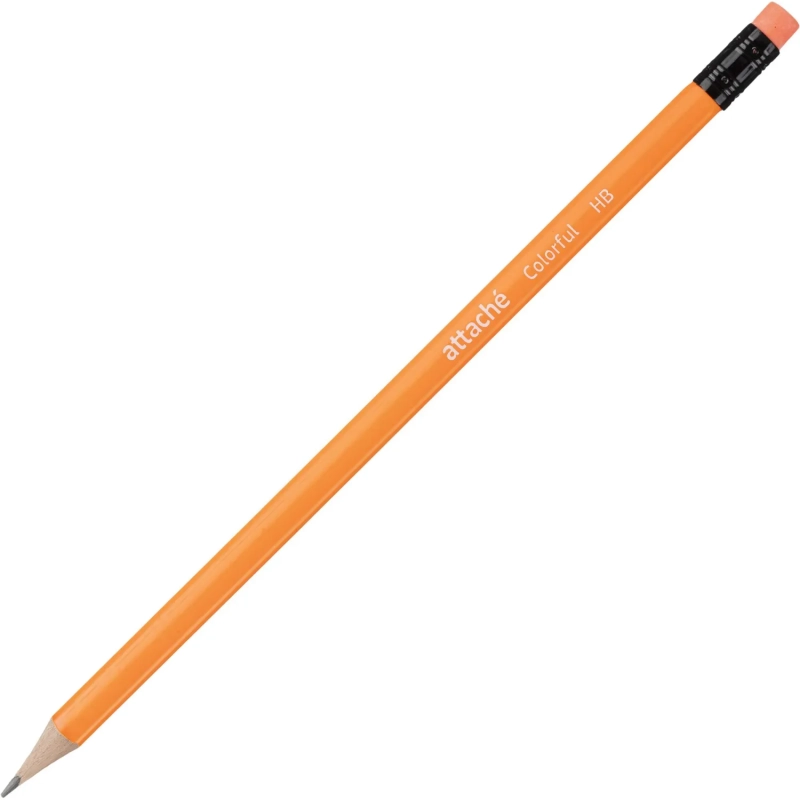Карандаш чернографитный Attache Colorful! HB заточ.,с ласт.
