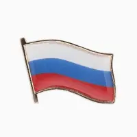 Брошь "Флаг России", триколор в золоте