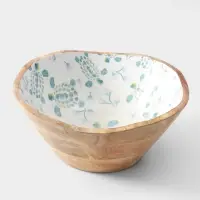 Салатник &laquo;Черепаха и цветы&raquo;, 29&times;29&times;11 см, дерево манго