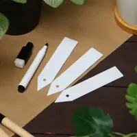 Бирки садовые, для маркировки растений, 10 см, набор 20 шт., маркер, пластик, белые, Greengo