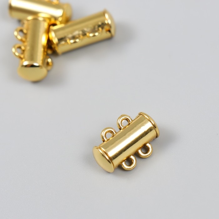 Застёжка магнитная двурядная металл золото 0,6х1,5 см Застёжка магнитная двурядная металл золото 0,6х1,5 см