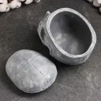 Шкатулка для мелочей "Череп" серый камень, 16х15х22см