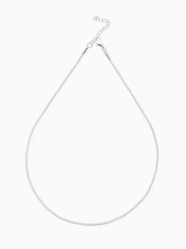 Колье жемчужное "Рис" 2 нити, 45см, цвет белый в серебре