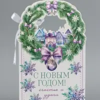 Коробка подарочная складная &laquo;Новогодний венок&raquo; 18&times;30&times;7 см