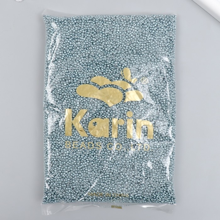 Бисер стекло 12/0  Бисер стекло 12/0 "Серо-бирюзовый" металлик 450 гр