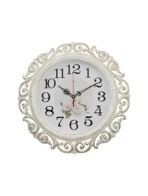 Часы настенные интерьерные &laquo;Хостон&raquo;, бесшумные, плавный ход, d=40.5 см, циферблат d=26 см, белые, от батарейки 1&times;АА