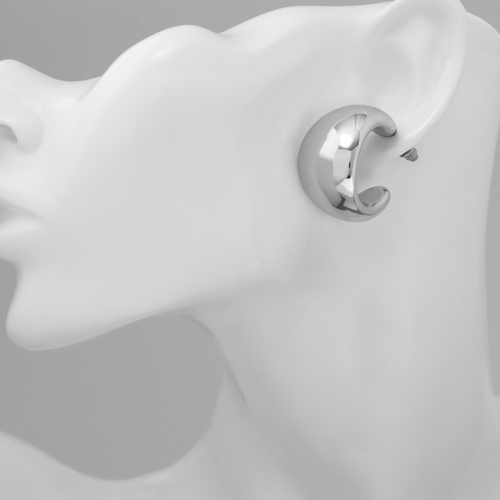 Серьги пластик «Круг» гало мини, цвет серебро Серьги пластик «Круг» гало мини, цвет серебро