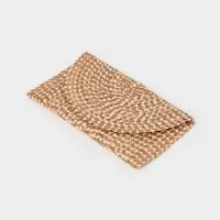 Сумка клатч плетёная из пальмового листа, 28&times;16&times;2 см, золотистая