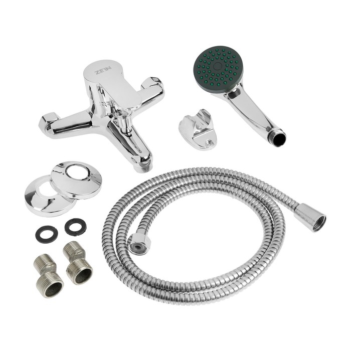 Смеситель для ванны ZEIN Z0152, картридж 35 мм, с душевым набором, хром Смеситель для ванны ZEIN Z0152, картридж 35 мм, с душевым набором, хром