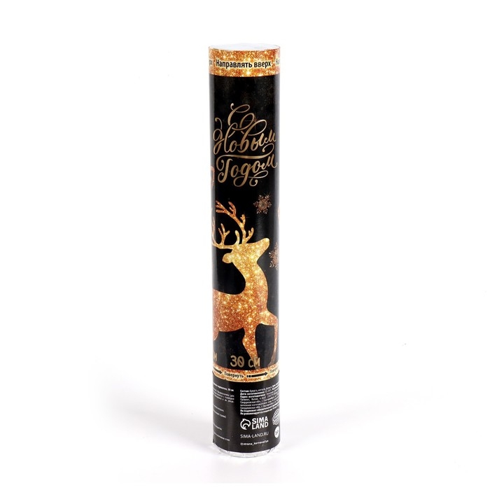 Хлопушка пневматическая «С Новым Годом», олень, фольга-серпантин, 30 см Хлопушка пневматическая «С Новым Годом», олень, фольга-серпантин, 30 см