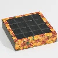 Коробка под 16 конфет с ячейками &laquo;Вкусный Новый год&raquo; 17.5&times;17.5&times;3.5 см