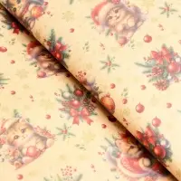 Бумага упаковочная новогодняя «Котик», бурый крафт, 80 г/м² , 50×70 см