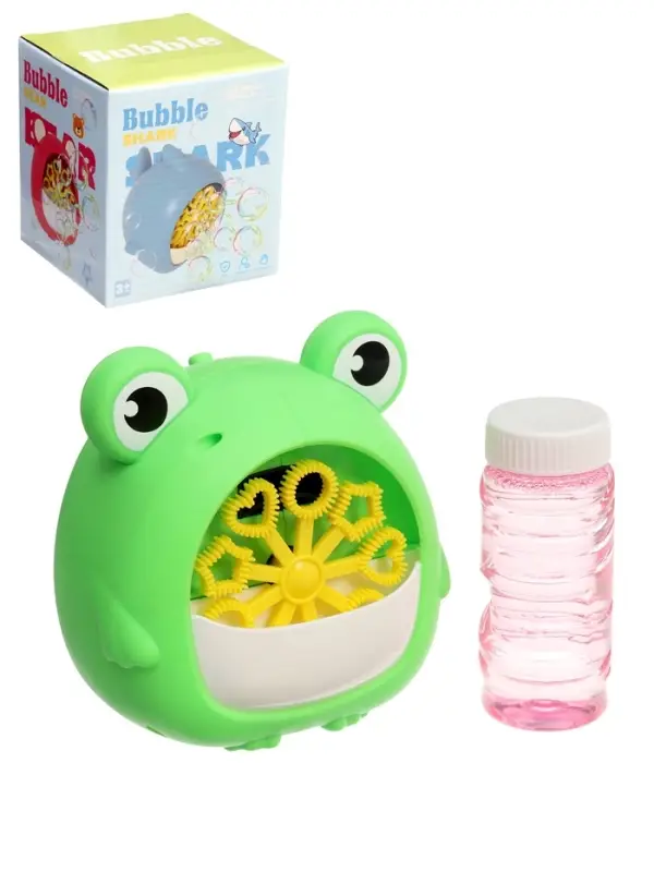 Генератор мыльных пузырей &laquo;Лягушка&raquo;, работает от батареек, цвет зелёный