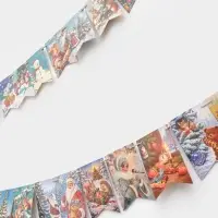 Гирлянда на ленте новогодняя двусторонняя &laquo;Бельчонок и ежик&raquo;, 72 шт., 17&times;16.5 см, 1.5 м