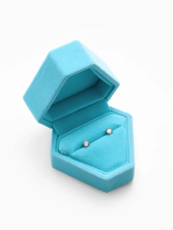 Футляр под серьги, кольцо &laquo;Кристалл&raquo;, бархатный, 6.5&times;6 см, голубой