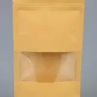 Пакет Zip - lock Крафт с прямоугольным окном 14&times;22 см