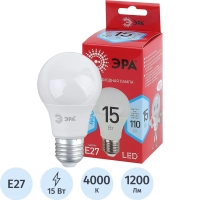 Лампа светодиодная ЭРА LED A60-15W-840-E27 R 15Вт Е27 4000К Б0046356