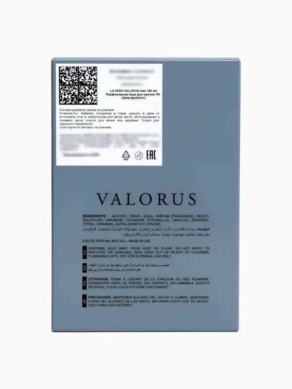 Парфюмерная вода мужская La Sera VALORUS, 100 мл (по мотивам Invictus Rabanne)