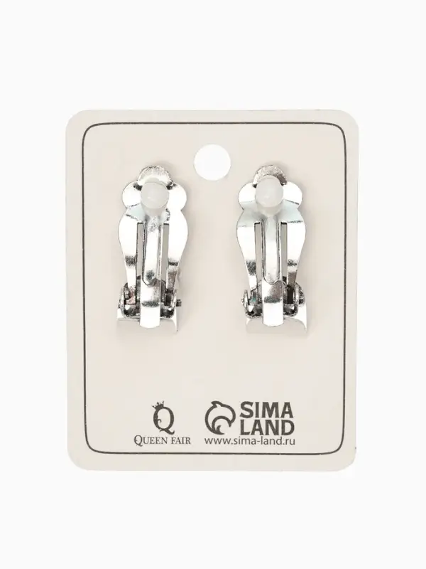 Серьги клипсы для ушей QF &laquo;Плетение&raquo;, цвет чернёное серебро