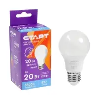 Лампа светодиодная СТАРТ, 20 Вт, Е27, 6500К, 1600 лм, свечение холодное белое